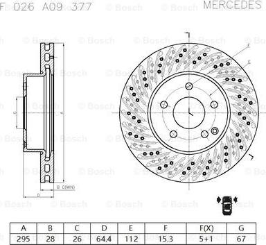 BOSCH F 026 A09 377 - Bremžu diski autodraugiem.lv