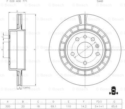 BOSCH F 026 A06 771 - Bremžu diski autodraugiem.lv