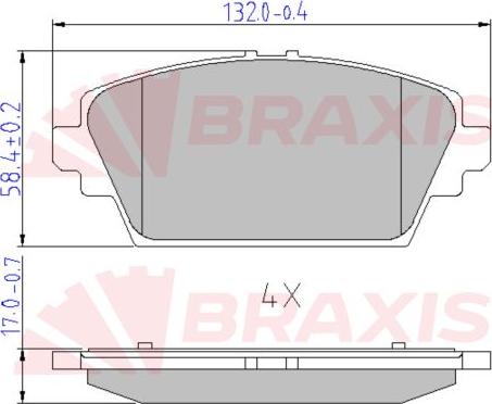 Braxis AA0644 - Bremžu uzliku kompl., Disku bremzes autodraugiem.lv