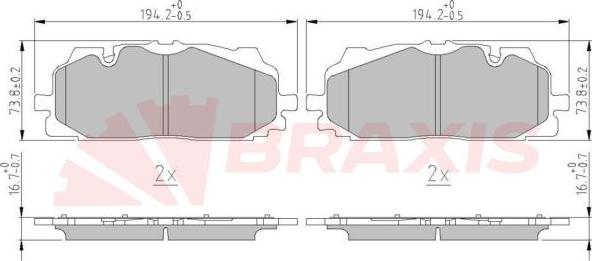 Braxis AA0666 - Bremžu uzliku kompl., Disku bremzes autodraugiem.lv