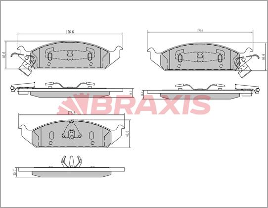 Braxis AA0689 - Bremžu uzliku kompl., Disku bremzes autodraugiem.lv