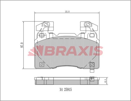 Braxis AA0684 - Bremžu uzliku kompl., Disku bremzes autodraugiem.lv