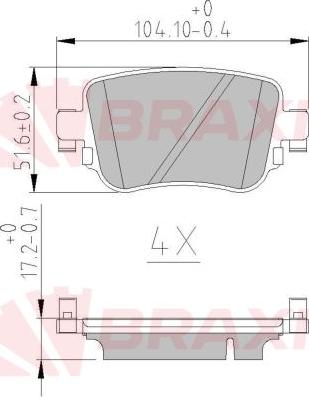 Braxis AA0621 - Bremžu uzliku kompl., Disku bremzes autodraugiem.lv