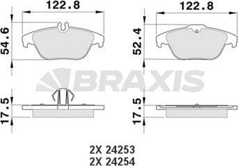 Braxis AA0091 - Bremžu uzliku kompl., Disku bremzes autodraugiem.lv