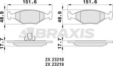 Braxis AA0182 - Bremžu uzliku kompl., Disku bremzes autodraugiem.lv