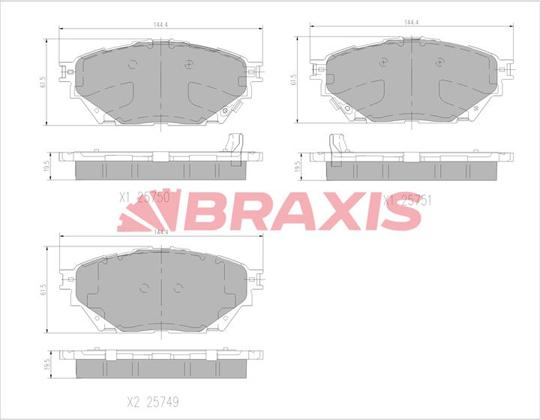 Braxis AA0764 - Bremžu uzliku kompl., Disku bremzes autodraugiem.lv