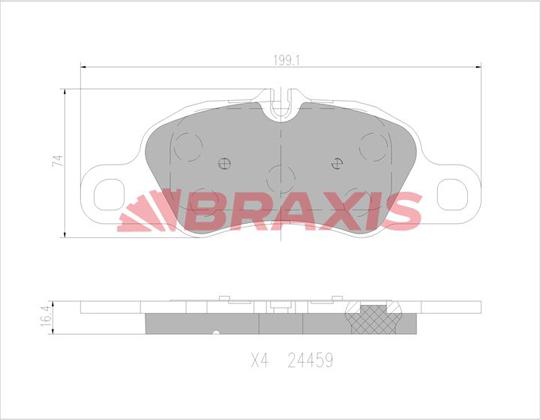 Braxis AA0761 - Bremžu uzliku kompl., Disku bremzes autodraugiem.lv