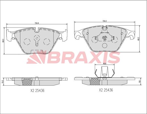 Braxis AA0738 - Bremžu uzliku kompl., Disku bremzes autodraugiem.lv