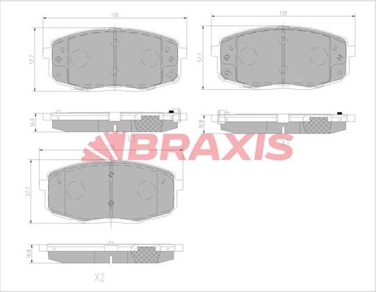 Braxis AA0771 - Bremžu uzliku kompl., Disku bremzes autodraugiem.lv