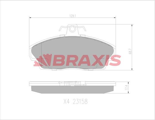 Braxis AA0772 - Bremžu uzliku kompl., Disku bremzes autodraugiem.lv