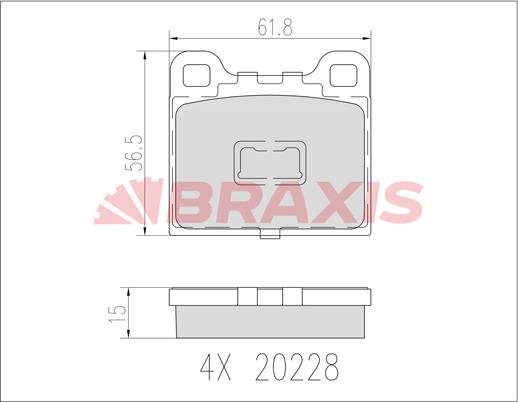 Braxis AB0602 - Bremžu uzliku kompl., Disku bremzes autodraugiem.lv