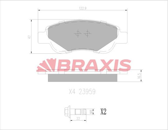 Braxis AB0010 - Bremžu uzliku kompl., Disku bremzes autodraugiem.lv