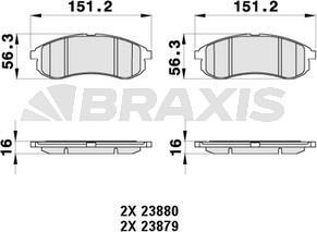 Braxis AB0372 - Bremžu uzliku kompl., Disku bremzes autodraugiem.lv