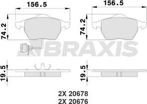 Braxis AB0208 - Bremžu uzliku kompl., Disku bremzes autodraugiem.lv