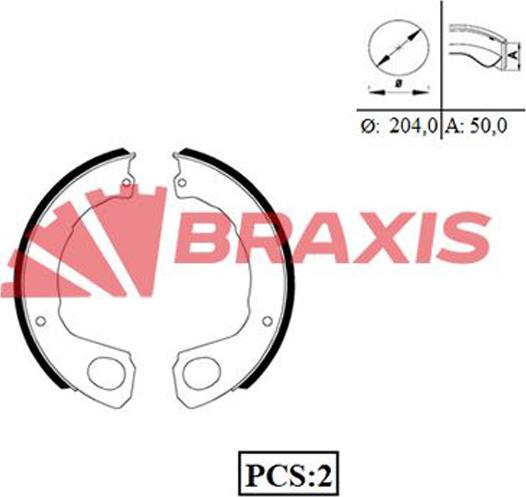 Braxis AC0096 - Bremžu loku kompl., Stāvbremze autodraugiem.lv