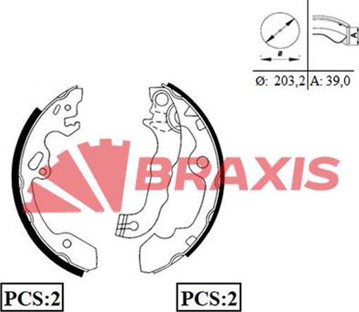 Braxis AC0044 - Bremžu loku komplekts autodraugiem.lv