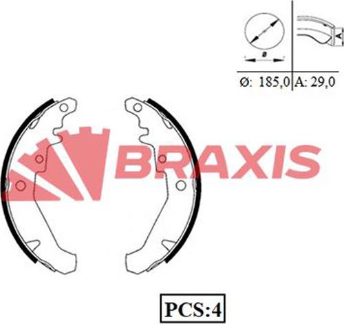 Braxis AC0047 - Bremžu loku komplekts autodraugiem.lv