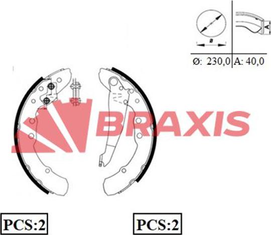 Braxis AC0059 - Bremžu loku komplekts autodraugiem.lv