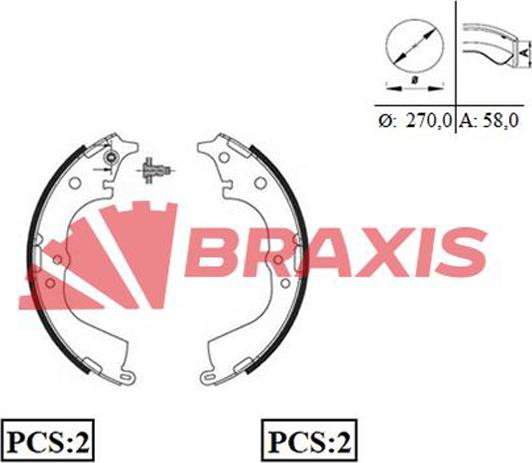 Braxis AC0055 - Bremžu loku komplekts autodraugiem.lv