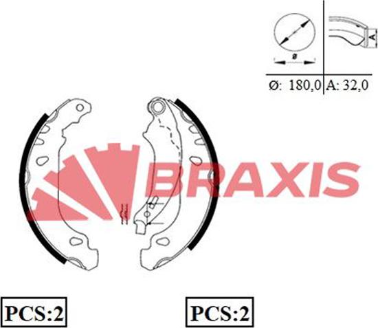 Braxis AC0052 - Bremžu loku komplekts autodraugiem.lv