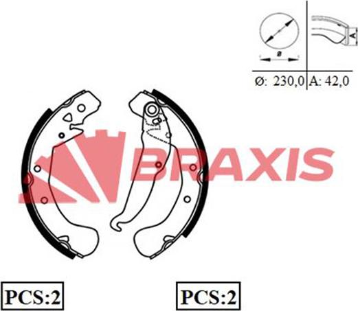 Braxis AC0057 - Bremžu loku komplekts autodraugiem.lv