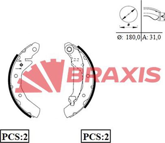 Braxis AC0060 - Bremžu loku komplekts autodraugiem.lv