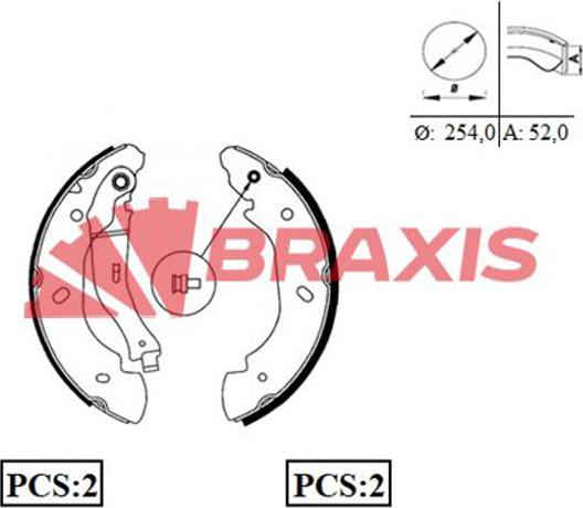 Braxis AC0061 - Bremžu loku komplekts autodraugiem.lv