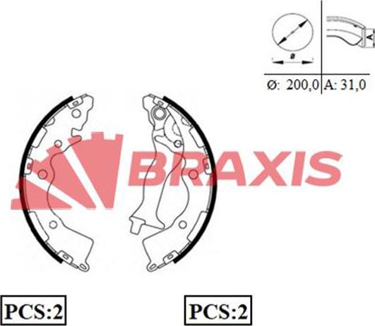 Braxis AC0063 - Bremžu loku komplekts autodraugiem.lv