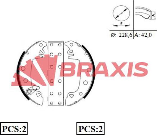 Braxis AC0002 - Bremžu loku komplekts autodraugiem.lv