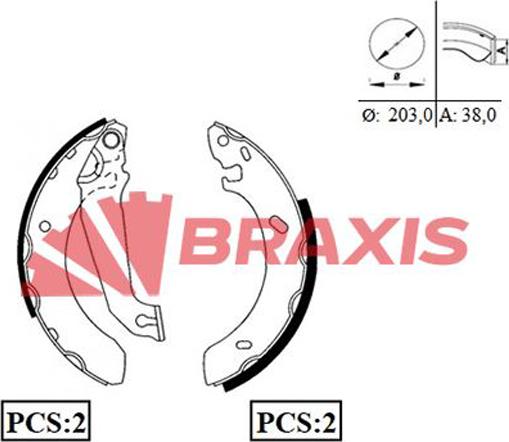 Braxis AC0019 - Bremžu loku komplekts autodraugiem.lv