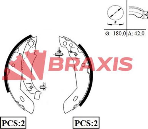 Braxis AC0011 - Bremžu loku komplekts autodraugiem.lv