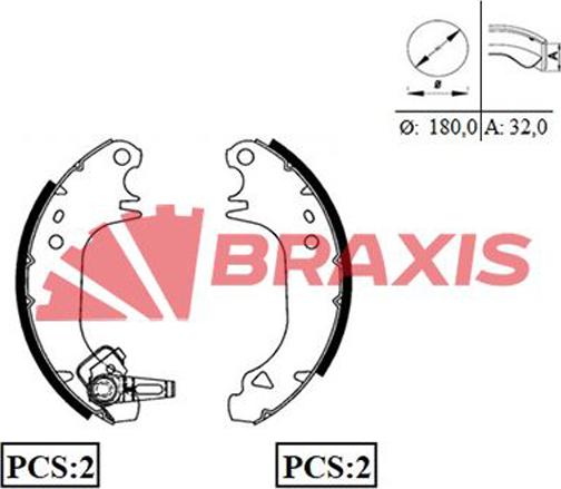 Braxis AC0017 - Bremžu loku komplekts autodraugiem.lv