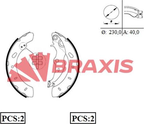 Braxis AC0089 - Bremžu loku komplekts autodraugiem.lv