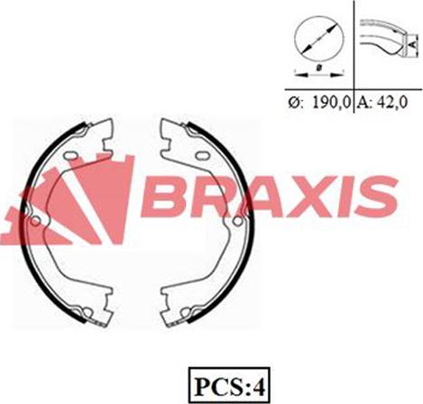 Braxis AC0088 - Bremžu loku kompl., Stāvbremze autodraugiem.lv