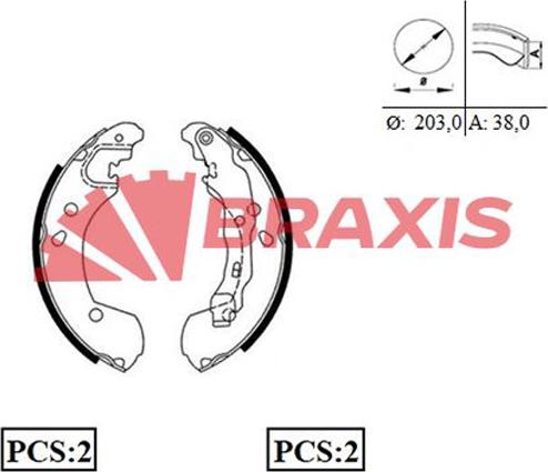 Braxis AC0087 - Bremžu loku komplekts autodraugiem.lv