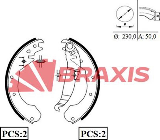 Braxis AC0034 - Bremžu loku komplekts autodraugiem.lv