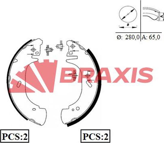 Braxis AC0035 - Bremžu loku komplekts autodraugiem.lv