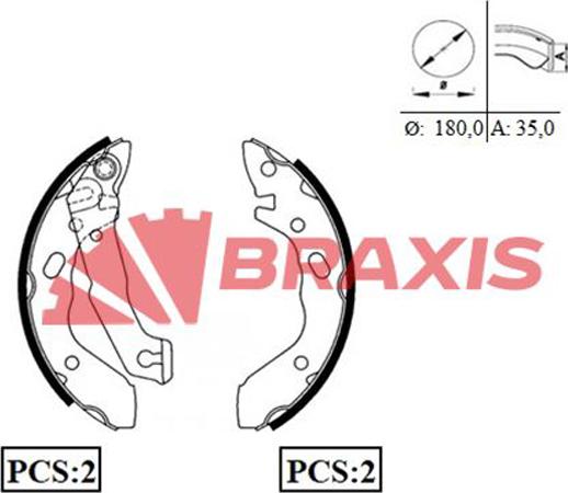 Braxis AC0032 - Bremžu loku komplekts autodraugiem.lv