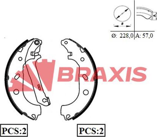 Braxis AC0037 - Bremžu loku komplekts autodraugiem.lv