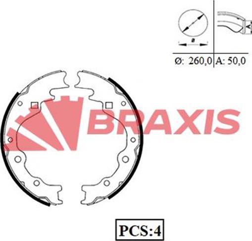 Braxis AC0029 - Bremžu loku komplekts autodraugiem.lv