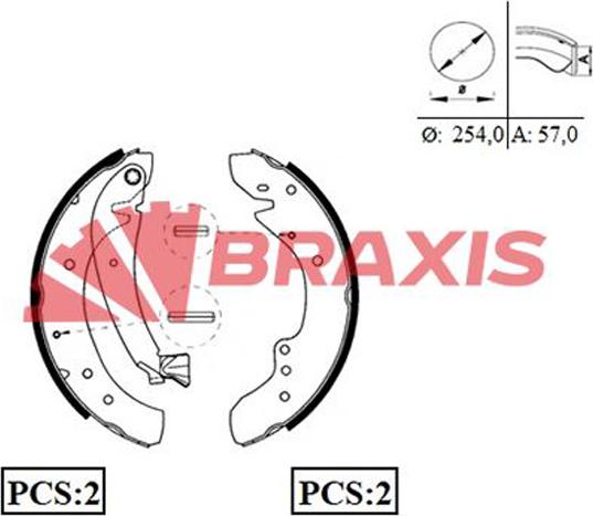 Braxis AC0025 - Bremžu loku komplekts autodraugiem.lv