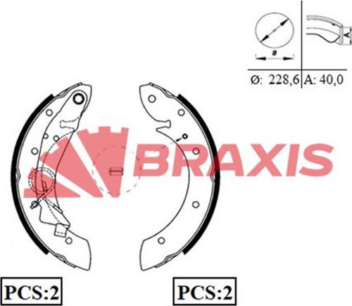 Braxis AC0023 - Bremžu loku komplekts autodraugiem.lv