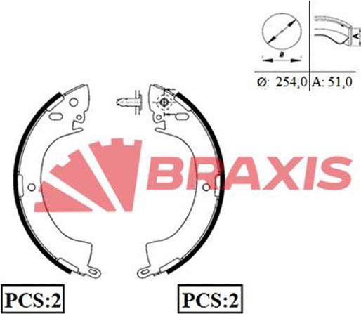 Braxis AC0022 - Bremžu loku komplekts autodraugiem.lv