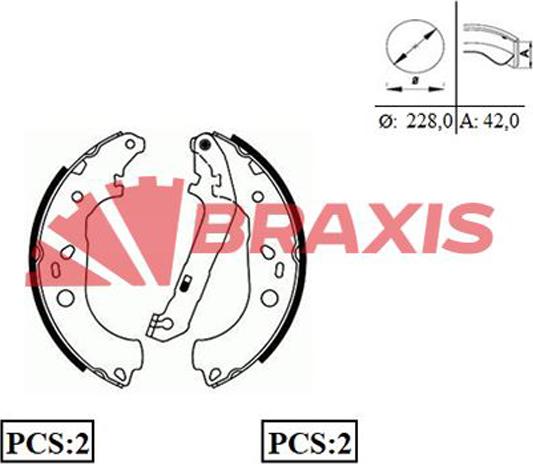 Braxis AC0079 - Bremžu loku komplekts autodraugiem.lv