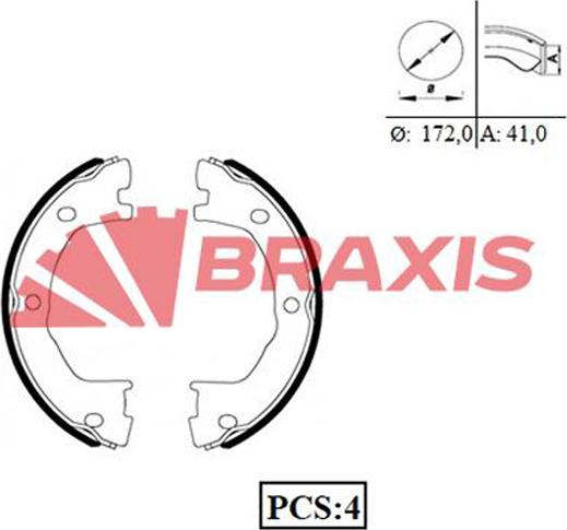 Braxis AC0075 - Bremžu loku kompl., Stāvbremze autodraugiem.lv