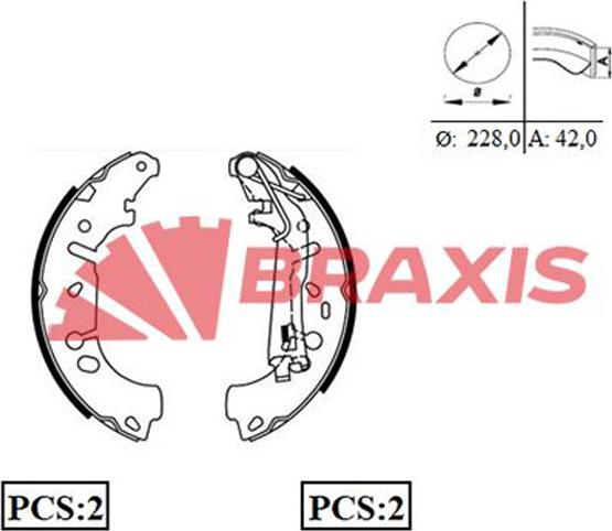 Braxis AC0072 - Bremžu loku komplekts autodraugiem.lv