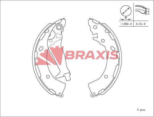 Braxis AC0144 - Bremžu loku komplekts autodraugiem.lv