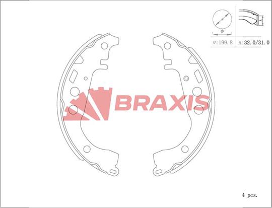 Braxis AC0143 - Bremžu loku komplekts autodraugiem.lv