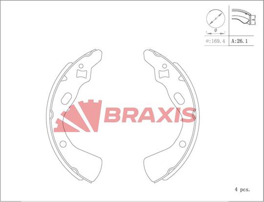 Braxis AC0154 - Bremžu loku komplekts autodraugiem.lv