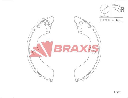Braxis AC0153 - Bremžu loku komplekts autodraugiem.lv